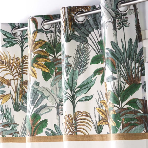 Zeleno-krémový závěs 140x240 cm Balinesia – douceur d'intérieur-image-1