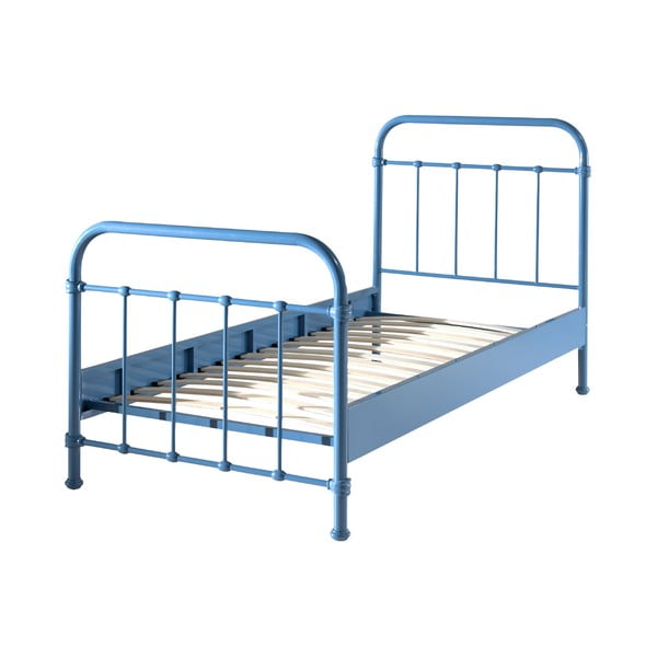 Modrá kovová dětská postel Vipack New York, 90 x 200 cm-image-1