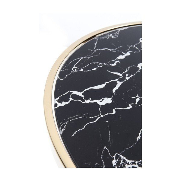 Černý odkládací stolek s podnožím ve zlaté barvě Kare Design San Remo Base, ø 46 cm-image-2