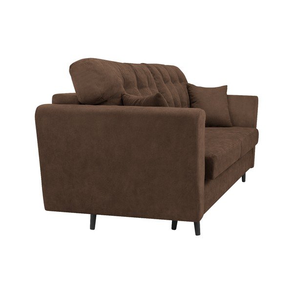 Hnědá třímístná rozkládací pohovka s úložným prostorem Cosmopolitan Design Lyon-image-3