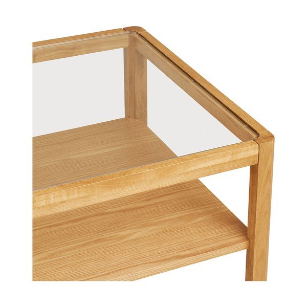 Konferenční stolek se skleněnou deskou v přírodní barvě 60x110 cm Lourmarin – House Nordic-image-3