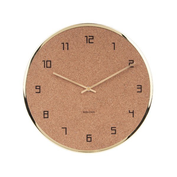 Korkové nástěnné hodiny Karlsson Modest, ⌀ 40 cm