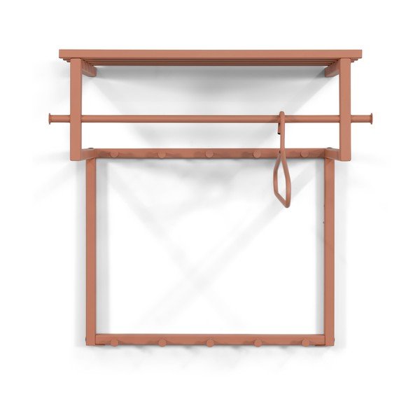 Kovový nástěnný věšák v lososové barvě s poličkou 76 cm Rizzoli – Spinder Design-image-2