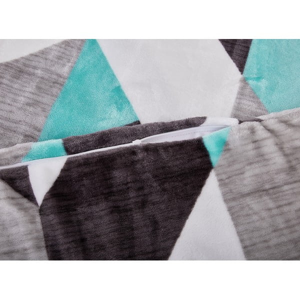 Šedo-tyrkysové povlečení na jednolůžko z mikroplyše 140x200 cm Abstract  – My House-image-2