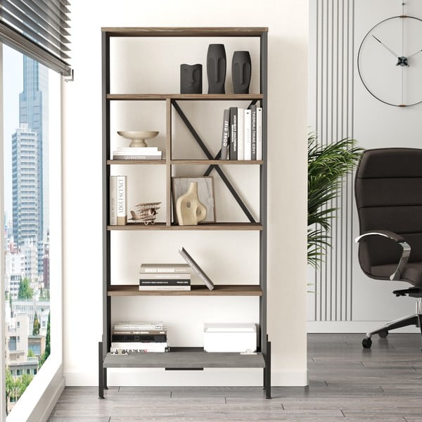 Šedá knihovna 75,5x161 cm Magda – Kalune Design-image-3