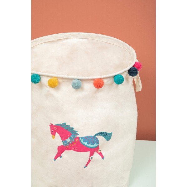 Bílý látkový dětský koš na hračky ø 38x48 cm Mimo Eclectic Horse – Premier Housewares-image-4
