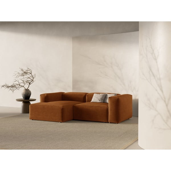 Rohová pohovka v cihlové barvě (levý roh/s lenoškou) Bergamo – Cosmopolitan Design-image-1