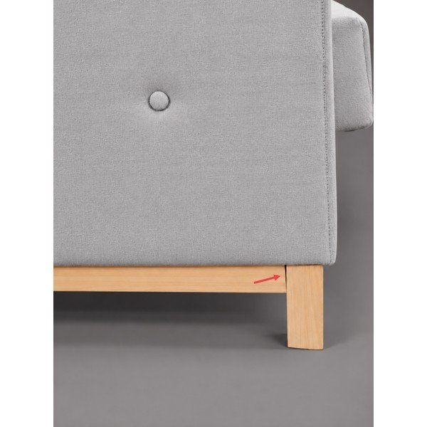 Světle šedá sametová rozkládací/s úložným prostorem pohovka 216 cm Selene - II. jakost – ELTAP-image-4