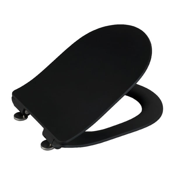 Černé WC sedátko Wenko Sedilo Black, 45,2 x 36,2 cm-image-3