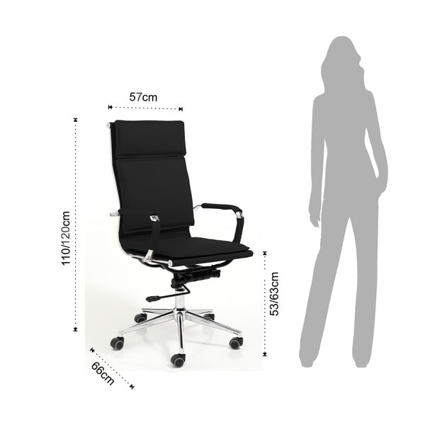 Černá kancelářská židle z imitace kůže Premier – Tomasucci-image-4