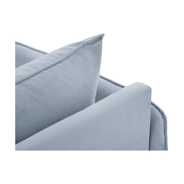 Světle modrá sametová lenoška (levý roh) Vienna – Cosmopolitan Design-image-4