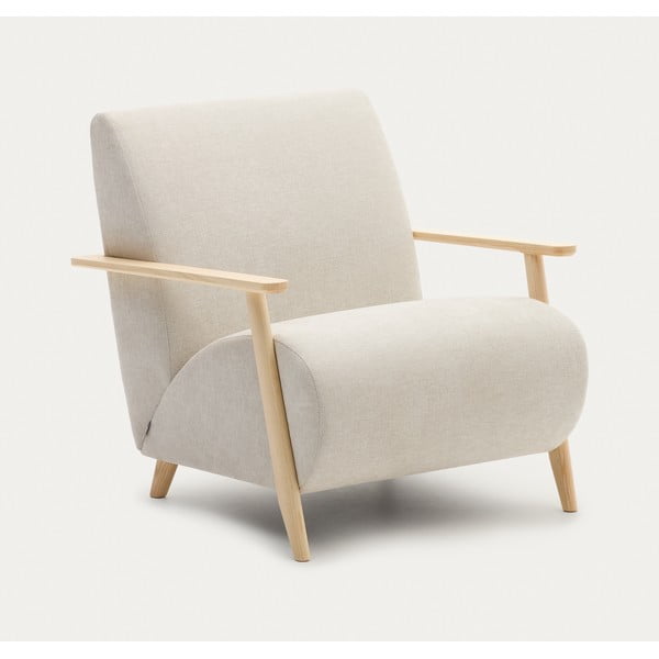 Béžové/krémové žinylkové křeslo Meghan – Kave Home