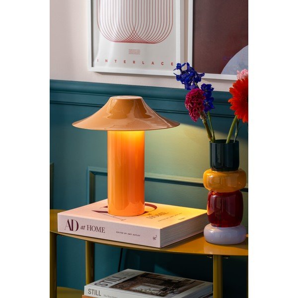 Oranžová kovová stolní lampa (výška 32 cm) Catania Trapeze – Leitmotiv-image-1
