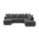 Tmavě šedá rozkládací rohová pohovka (pravý roh) Leon – Bobochic Paris