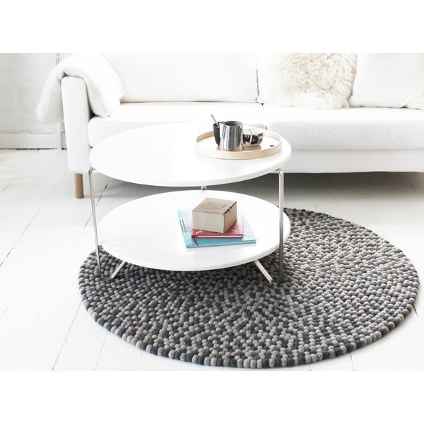 Tmavě šedý kuličkový vlněný koberec Wooldot Ball Rugs, ⌀ 200 cm-image-2