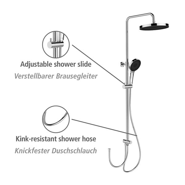 Sprchový set z nerezové oceli v leskle stříbrné barvě 120 cm Soft Water – Wenko-image-2