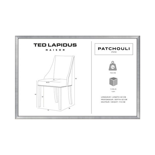 Šedohnědá židle s černými nohami z bukového dřeva Ted Lapidus Maison Patchouli-image-3