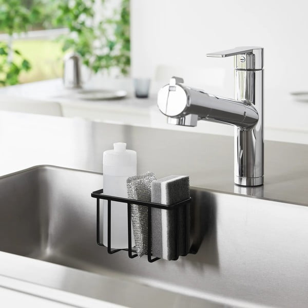 Černý kovový stojan na mycí prostředky bez vrtání Film Hook – YAMAZAKI-image-1