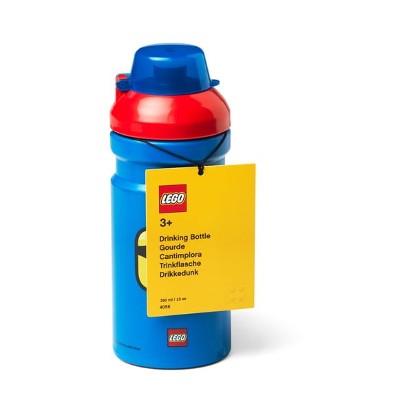 Modrá lahev na vodu s červeným víčkem LEGO® Iconic, 390 ml-image-1