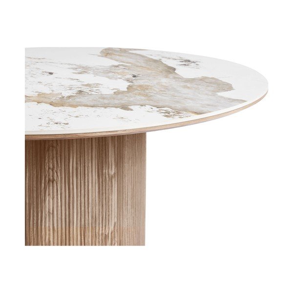 Kulatý jídelní stůl s deskou v dekoru mramoru ø 140 cm Athens – House Nordic-image-1