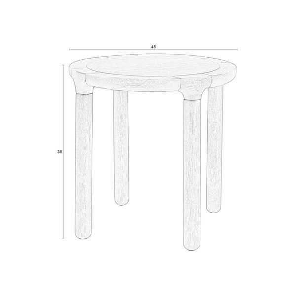 Kulatý odkládací stolek v dekoru jasanu ø 45 cm Storm – Zuiver-image-4