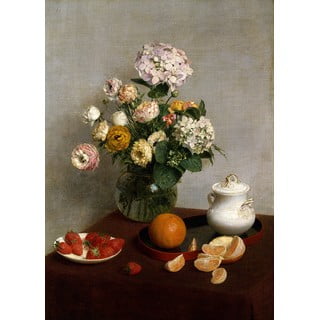 Reprodukce obrazu Henri Fantin-Latour - Flowers and Fruit, 45 x 60 cm