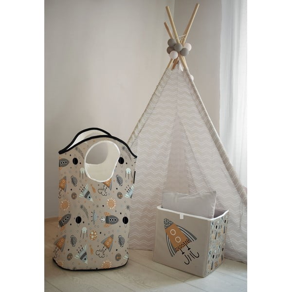 Béžový látkový dětský úložný koš Cosmos - Butter Kings-image-1