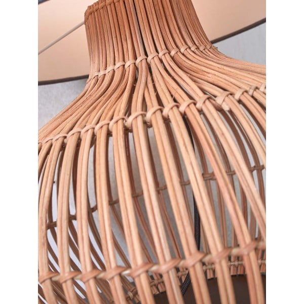 Stolní lampa s textilním stínidlem v bílo-přírodní barvě (výška 60 cm) Kalahari – Good&Mojo-image-4