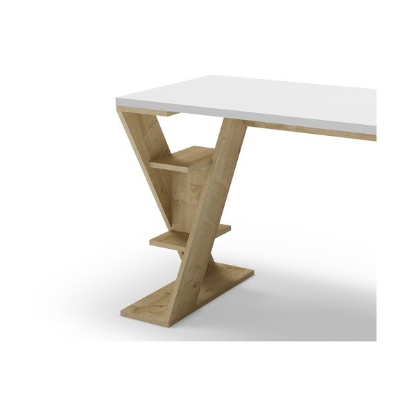 Pracovní stůl s bílou deskou 60x137 cm Butterfly – Marckeric-image-4