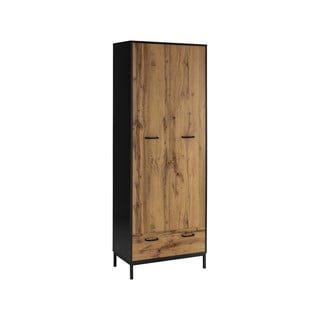 Šatní skříň v dekoru dubu v černo-přírodní barvě 65x180 cm Rocco – Støraa