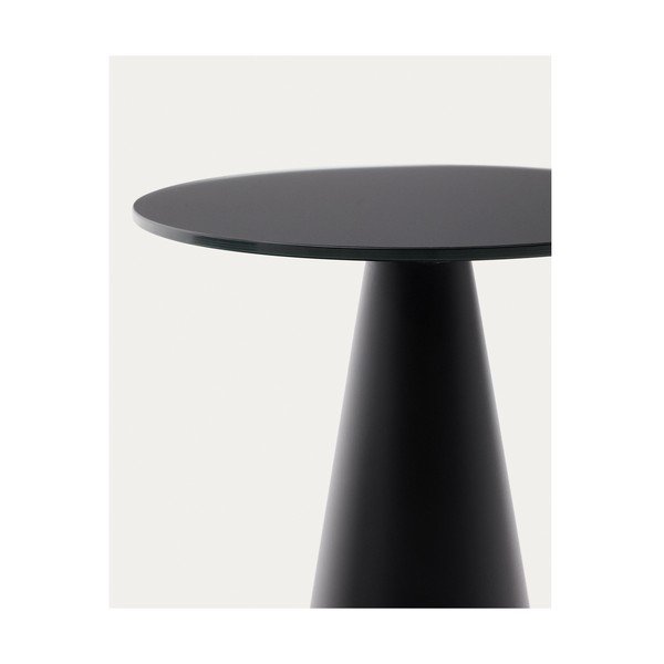 Kulatý odkládací stolek se skleněnou deskou ø 35 cm Wilshire – Kave Home-image-4