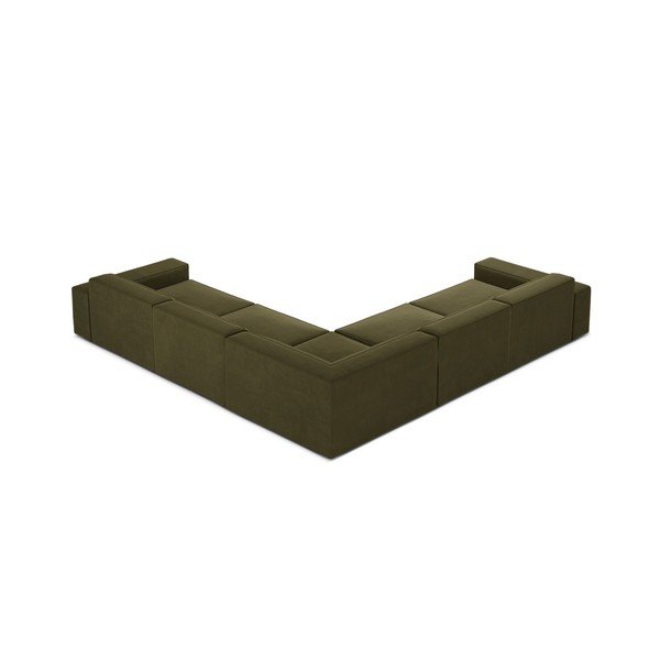 Khaki sametová modulární rohová pohovka (do L) Jodie – Micadoni -image-1