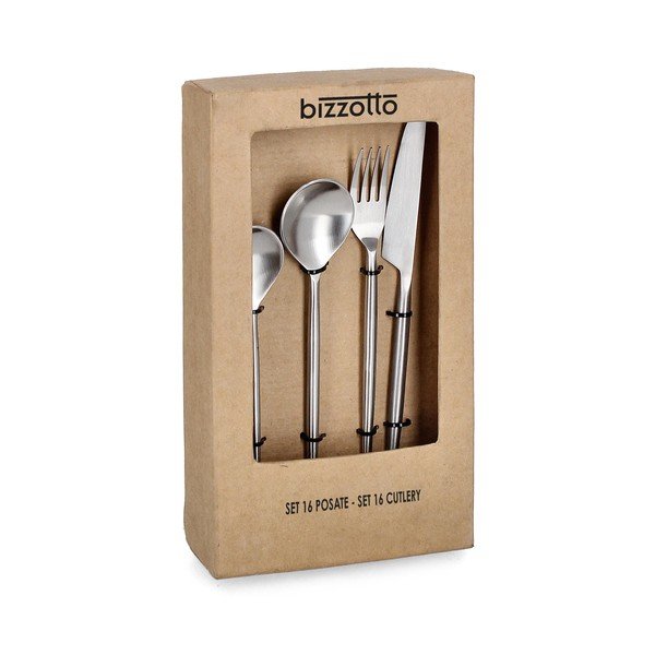 Nerezový příbor 16 ks ve stříbrné barvě pro 4 osoby Bronte – Bizzotto-image-1