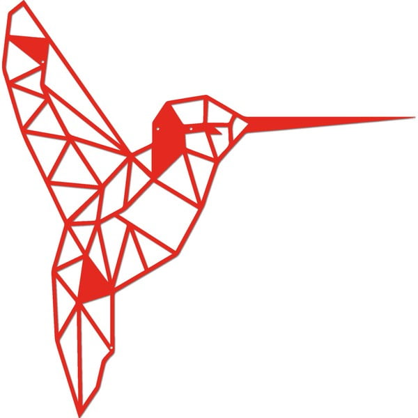 Červená kovová nástěnná dekorace Wall Decor Bird