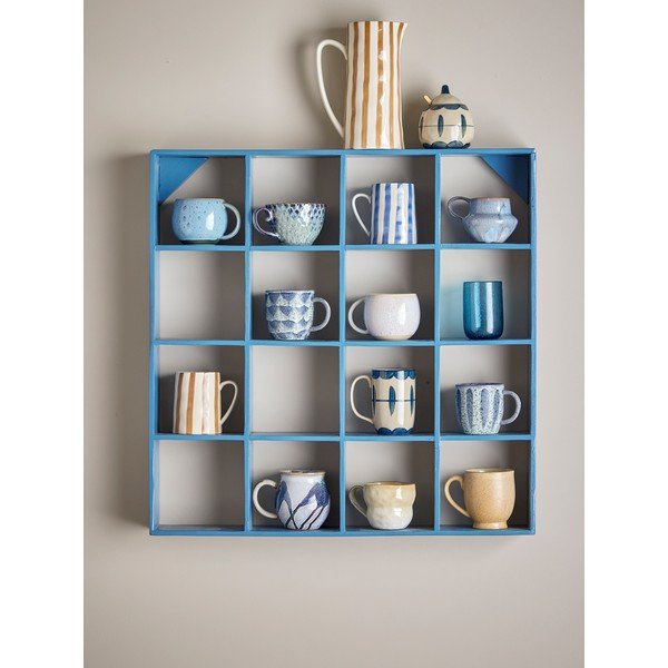 Modrá patrová police z recyklovaného dřeva 70 cm Bekka – Bloomingville-image-1