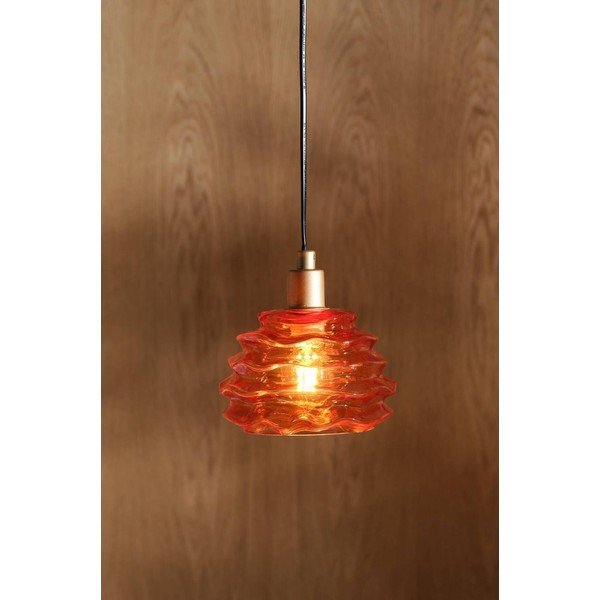 Oranžové skleněné závěsné svítidlo ø 15 cm Fall – Jotex-image-1
