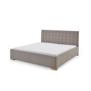 Šedohnědá čalouněná dvoulůžková postel 180x200 cm Malia – Meise Möbel