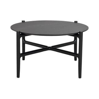 Černý odkládací stolek z dubového dřeva Rowico Holton, ø 80 cm