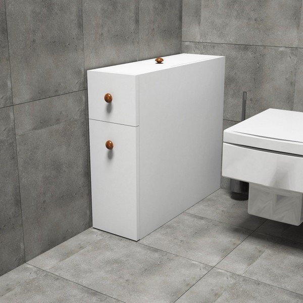 Bílá výsuvná koupelnová skříňka Smart-image-3