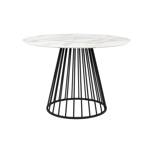 Kulatý jídelní stůl s deskou v dekoru mramoru ø 110 cm Floris – White Label
