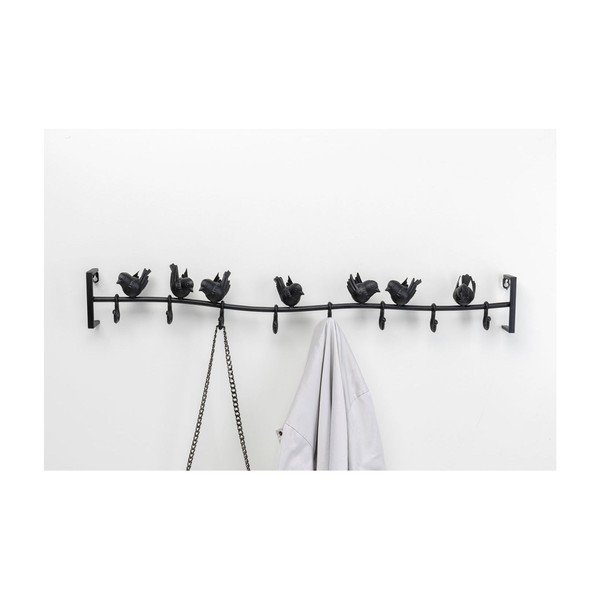 Černý kovový nástěnný věšák Kare Design Birds, šířka 92 cm-image-2