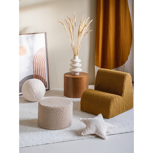 Hnědé dětské křesílko z textilie bouclé Cloud – Wigiwama-image-2