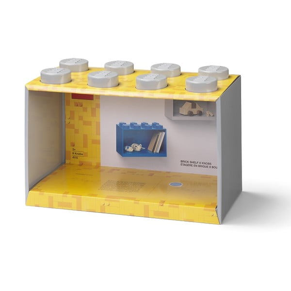 Dětská šedá nástěnná police LEGO® Brick 8-image-1