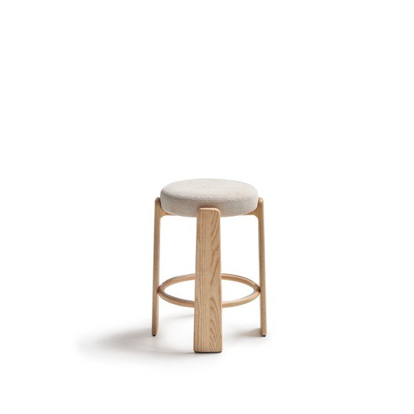 Béžová/ve světle přírodní barvě barová stolička z jasanového dřeva (výška sedáku 65 cm) Granite – Kave Home-image-2