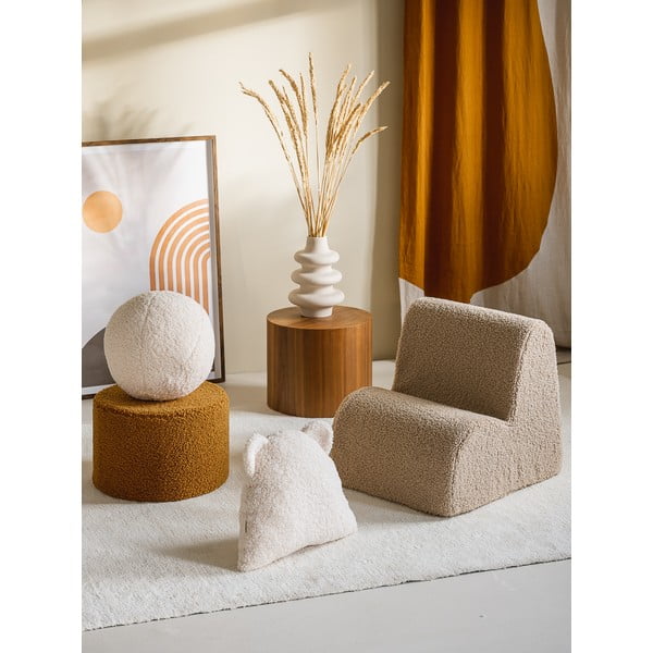 Světle hnědé dětské křesílko z textilie bouclé Cloud – Wigiwama-image-4