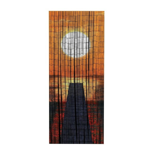 Oranžový bambusový závěs do dveří 200x90 cm Sunset - Maximex