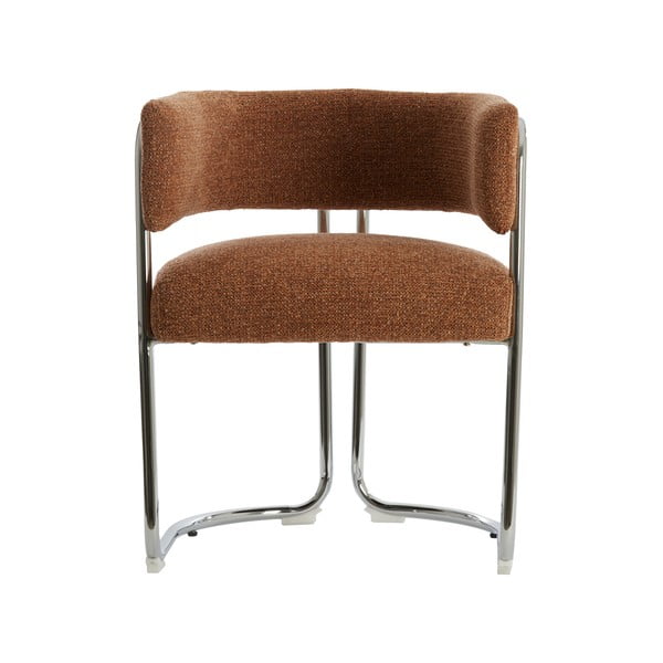 Světle hnědé čalouněné jídelní křeslo s područkami Adante – Light & Living-image-3