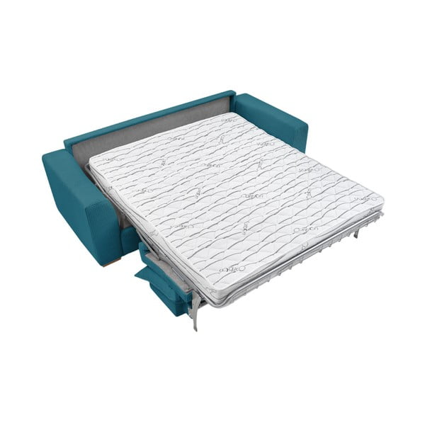 Modrá manšestrová rozkládací pohovka 225 cm Augustin – Bobochic Paris-image-4