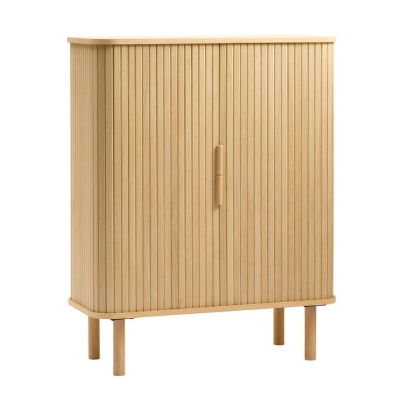 Skříňka v dekoru dubu s posuvnými dveřmi v přírodní barvě 113x90 cm Cavo – Unique Furniture-image-2