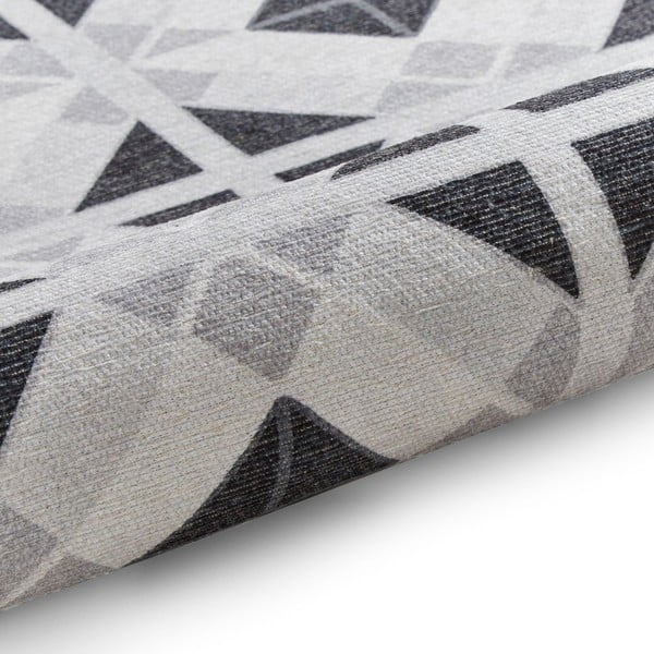 Pratelný běhoun ve světle a tmavě šedé barvě 76x230 cm Victoria Light – Think Rugs-image-3